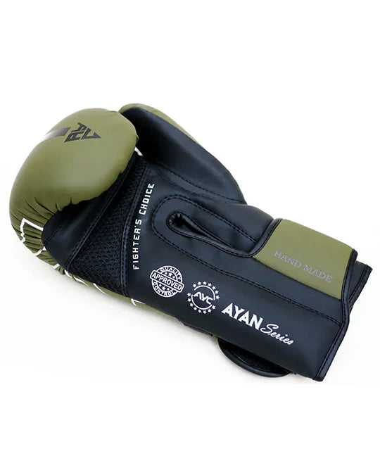 Green Cow Hide Leather Boxing Gloves - AYC Sports