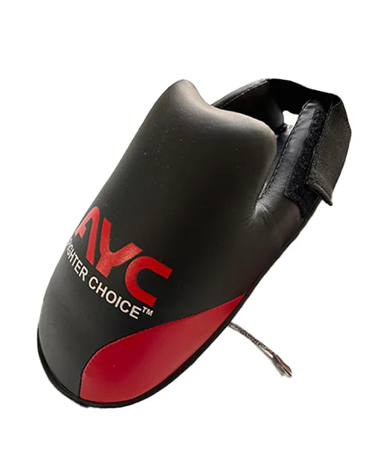 Black and red curved punching mitt with secure hand strap for boxing or martial arts training.