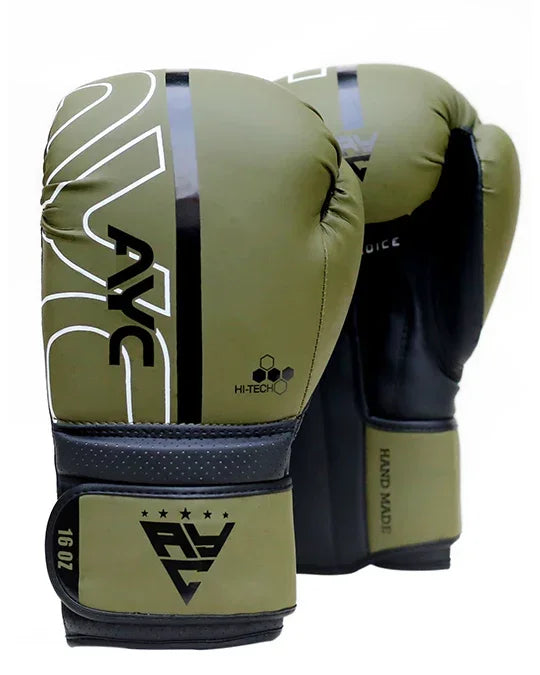 Green Cow Hide Leather Boxing Gloves - AYC Sports