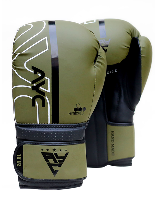 Green Cow Hide Leather Boxing Gloves
