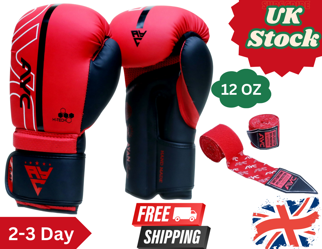 Dynamic Red-Black Boxing Gloves